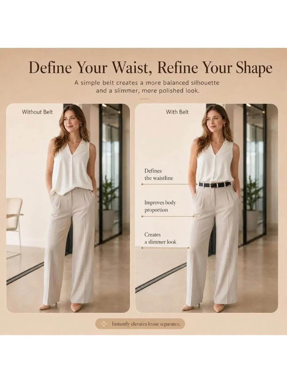 Stylish Women's Leather Waist Belt with Metal Buckle - Trendy Fashion Accessory